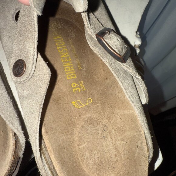 Birkenstock Boston Suede Soft Footbed Clogs Taupe  W US 8 EU 39 EUC Worn Once - Picture 11 of 14